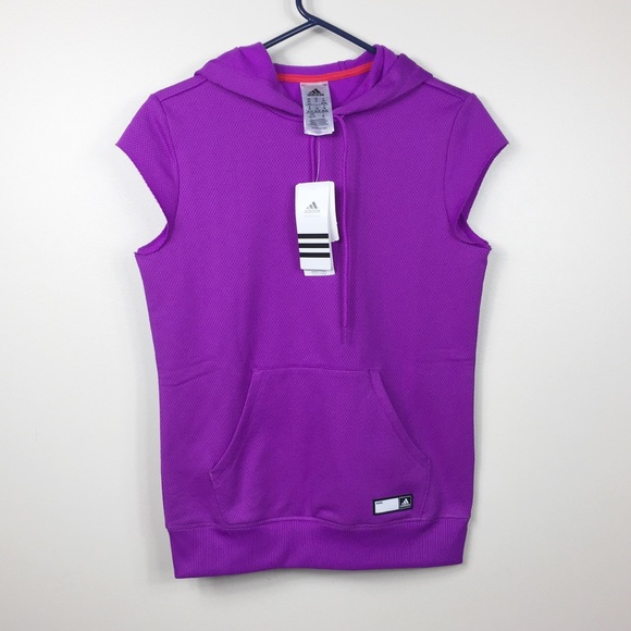 adidas Sweaters - SALE🔥NWT ADIDAS PURPLE SLEEVELESS HOODIE SWEATER